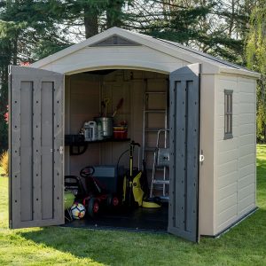 8' x 8' Keter Factor Plastic Garden Shed (2.57m x 2.55m) by Buy Sheds Direct