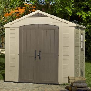 8' x 6' Keter Factor Plastic Garden Shed (2.57m x 1.82m) by Buy Sheds Direct
