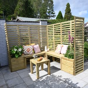 6'9 x 6'9 Forest Modular Wooden Garden Seating Set Number 3 (2.06m x 2.06m) by Buy Sheds Direct