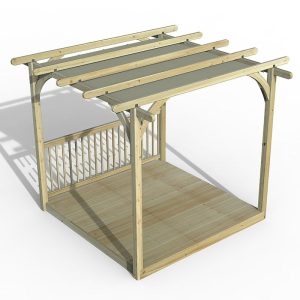 8' x 8' Forest Pergola Deck Kit with Retractable Canopy No. 2 (2.4m x 2.4m) by Buy Sheds Direct