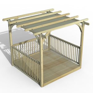 8' x 8' Forest Pergola Deck Kit with Retractable Canopy No. 3 (2.4m x 2.4m) by Buy Sheds Direct