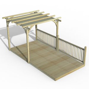 8' x 16' Forest Pergola Deck Kit with Retractable Canopy No. 2 (2.4m x 4.8m) by Buy Sheds Direct