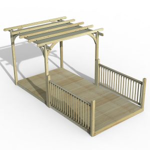 8' x 16' Forest Pergola Deck Kit with Retractable Canopy No. 4 (2.4m x 4.8m) by Buy Sheds Direct