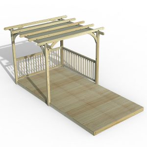 8' x 16' Forest Pergola Deck Kit with Retractable Canopy No. 5 (2.4m x 4.8m) by Buy Sheds Direct