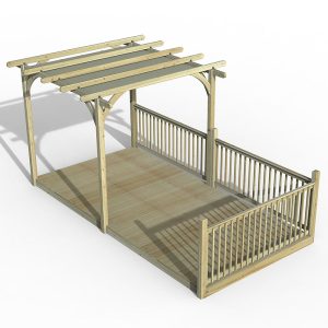 8' x 16' Forest Pergola Deck Kit with Retractable Canopy No. 7 (2.4m x 4.8m) by Buy Sheds Direct