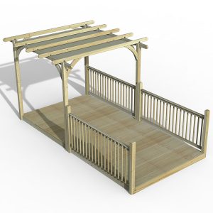 8' x 16' Forest Pergola Deck Kit with Retractable Canopy No. 8 (2.4m x 4.8m) by Buy Sheds Direct