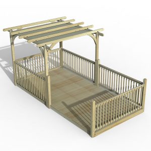 8' x 16' Forest Pergola Deck Kit with Retractable Canopy No. 12 (2.4m x 4.8m) by Buy Sheds Direct