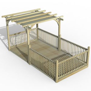 8' x 16' Forest Pergola Deck Kit with Retractable Canopy No. 13 (2.4m x 4.8m) by Buy Sheds Direct
