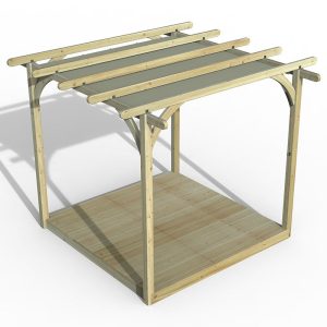 8' x 8' Forest Pergola Deck Kit with Retractable Canopy No. 1 (2.4m x 2.4m) by Buy Sheds Direct
