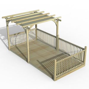 16' x 8' Forest Large Pergola Deck Kit with Retractable Canopy (4.88m x 2.44m) by Buy Sheds Direct
