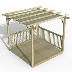 8' x 8' Forest Small Pergola Deck Kit with Retractable Canopy (2.4m x 2.4m) by Buy Sheds Direct