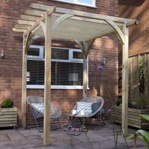 Forest Ultima Wooden Garden Pergola with Retractable Canopy 8' x 8' by Buy Sheds Direct