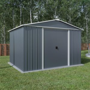 10' x 10' Yardmaster Castleton Anthracite Metal Shed (3.03m x 2.98m) by Buy Sheds Direct