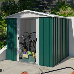6'8 x 7'2 Yardmaster Green Metal Shed (2.02m x 2.17m) by Buy Sheds Direct