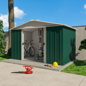 10' x 8' Yardmaster Green Metal Shed (3.03m x 2.37m) by Buy Sheds Direct