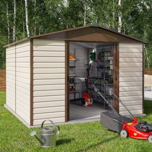 10' x 12' Yardmaster Shiplap Metal Shed Brown Finish (3.03m x 3.78m) by Buy Sheds Direct