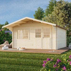 Palmako Britta 4.5m x 4.5m Log Cabin Garden Building (40mm) by Buy Sheds Direct