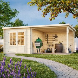 Palmako Ella 5.4m x 3m Log Cabin Summerhouse (28mm) by Buy Sheds Direct