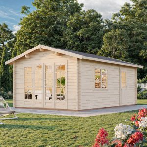 Palmako Irene 3.8m x 5.7m Log Cabin Garden Building (44mm) by Buy Sheds Direct