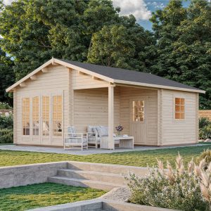 Palmako Irene 5.3m x 5.7m Log Cabin Garden Building (44mm) by Buy Sheds Direct