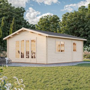 Palmako Irene 4.7m x 5.7m Log Cabin Garden Building (44mm) by Buy Sheds Direct