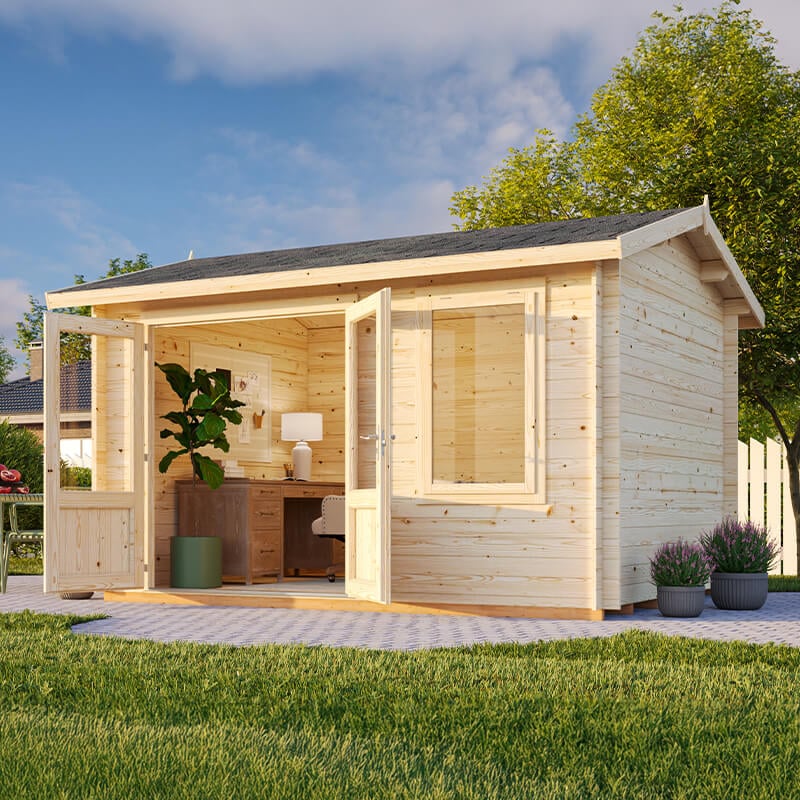Palmako Iris 3.9m x 3m Log Cabin Summerhouse (28mm) by Buy Sheds Direct