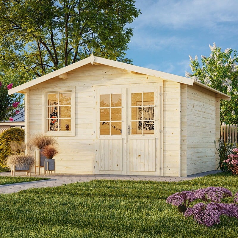 Palmako Klara 3.9m x 3.3m Log Cabin Summerhouse (28mm) by Buy Sheds Direct