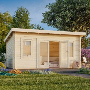 Palmako Lisa 4.7m x 3.7m Log Cabin Garden Room (44mm) by Buy Sheds Direct