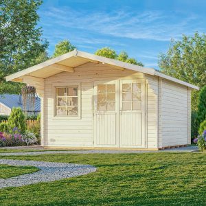 Palmako Sally 3.9m x 3.9m Log Cabin Garden Room (44mm) by Buy Sheds Direct