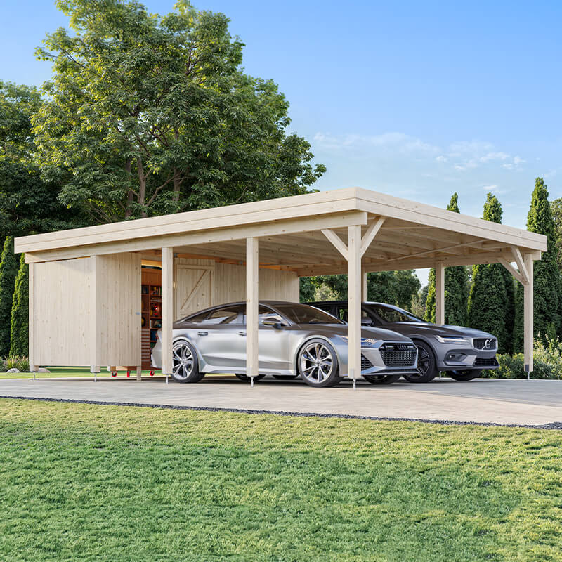 20' x 25' Palmako Karl Wooden Carport (6m x 7.6m) by Buy Sheds Direct