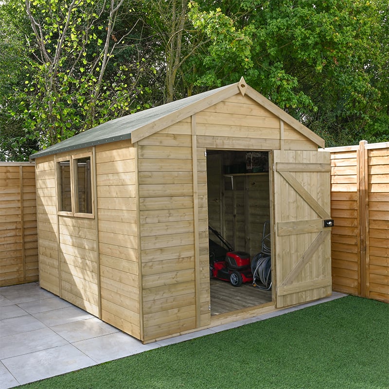 10' x 8' Forest Timberdale 25yr Guarantee Tongue & Groove Pressure Treated Apex Shed (3.06m x 2.52m) by Buy Sheds Direct