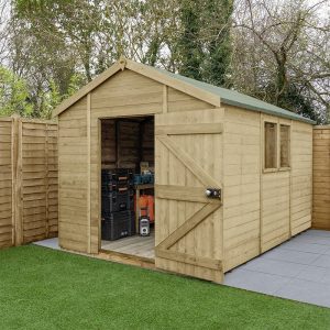 12' x 8' Forest Timberdale 25yr Guarantee Tongue & Groove Pressure Treated Apex Shed (3.65m x 2.52m) by Buy Sheds Direct