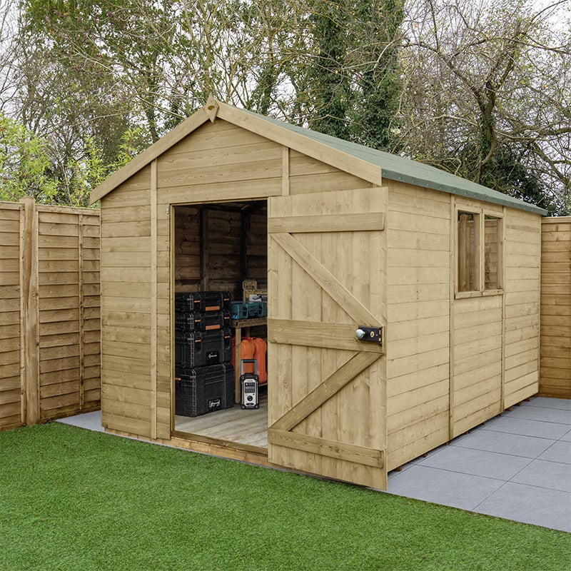 12' x 8' Forest Timberdale 25yr Guarantee Tongue & Groove Pressure Treated Apex Shed (3.65m x 2.52m) by Buy Sheds Direct