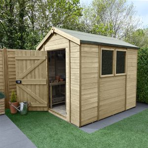 8' x 6' Forest Timberdale 25yr Guarantee Tongue & Groove Pressure Treated Apex Shed (2.47m x 1.98m) by Buy Sheds Direct