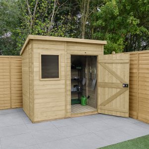 7' x 5' Forest Timberdale 25yr Guarantee Tongue & Groove Pressure Treated Pent Shed (2.24m x 1.7m) by Buy Sheds Direct
