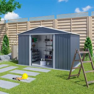 10' x 8' Yardmaster Castleton Anthracite Metal Shed (3.03m x 2.37m) by Buy Sheds Direct