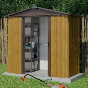 6'8 x 4'6 Yardmaster Woodview Metal Shed (2.02m x 1.37m) by Buy Sheds Direct
