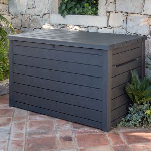 5' x 3' Keter XXL Plastic Garden Storage Box - Anthracite (1.47m x 0.83m) by Buy Sheds Direct