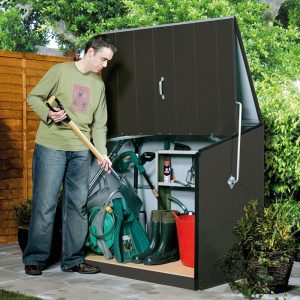 4'6 x 2'11 Trimetals Stowaway Metal Garden Storage Shed - Anthracite (1.38m x 0.89m) by Buy Sheds Direct