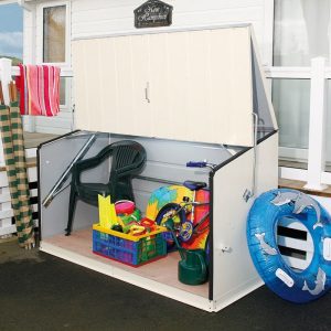 6'4 x 2'9 Trimetals Storeguard Metal Garden Storage Shed - Cream (1.95m x 0.88m) by Buy Sheds Direct