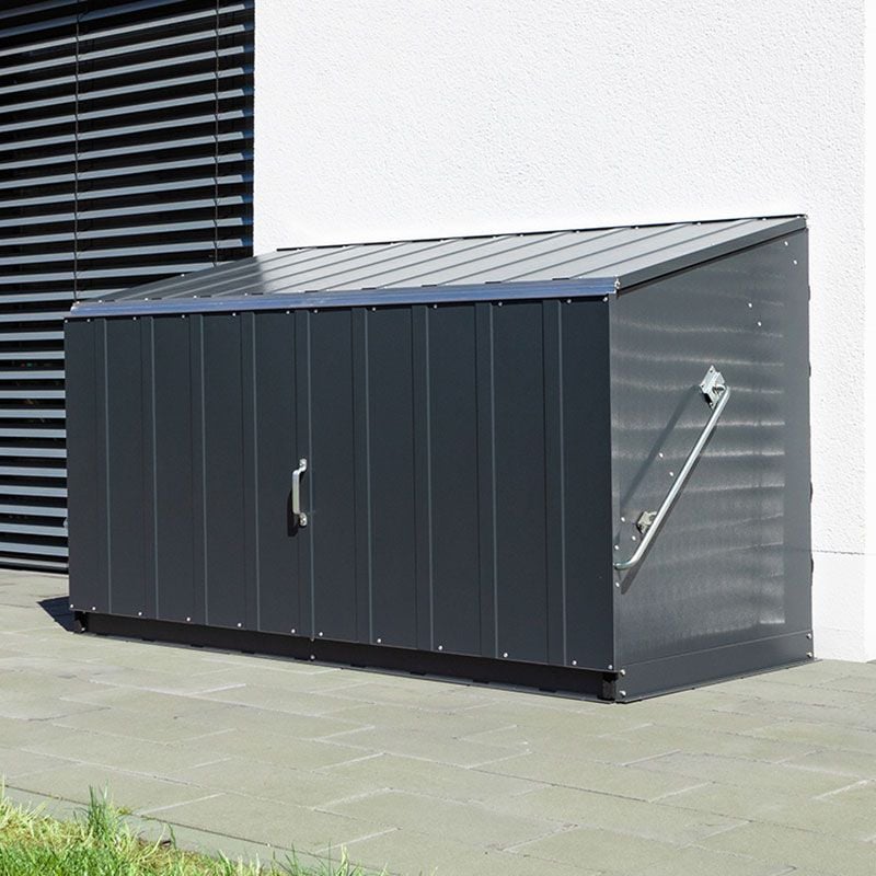 6'4 x 2'9 Trimetals Storeguard Metal Garden Storage Shed - Anthracite (1.95m x 0.88m) by Buy Sheds Direct