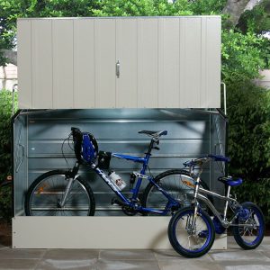 6'4 x 2'9 Trimetals Metal Bike Shed - Cream (1.95m x 0.88m) by Buy Sheds Direct