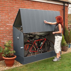 6'4 x 2'9 Trimetals Ramped Metal Bike Shed - Anthracite 1.96m x 0.89m by Buy Sheds Direct