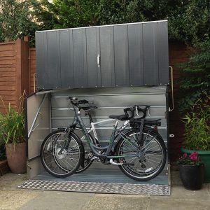 6'4 x 2'9 Trimetals Protect.a.Cycle Metal Bike Shed with Ramp - Anthracite (1.95m x 0.88m) by Buy Sheds Direct