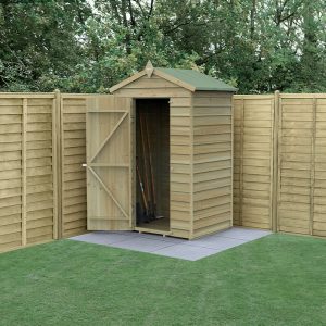 4' x 3' Forest 4Life 25yr Guarantee Overlap Pressure Treated Windowless Apex Wooden Shed (1.34m x 1m) by Buy Sheds Direct