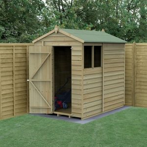 7' x 5' Forest 4Life 25yr Guarantee Overlap Pressure Treated Apex Wooden Shed (2.18m x 1.64m) by Buy Sheds Direct