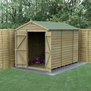 10' x 6' Forest 4Life 25yr Guarantee Overlap Pressure Treated Windowless Double Door Apex Wooden Shed (3.01m x 1.99m) by Buy Sheds Direct