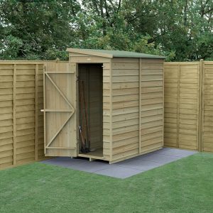 6' x 3' Forest 4Life 25yr Guarantee Overlap Pressure Treated Windowless Pent Wooden Shed (1.88m x 1.02m) by Buy Sheds Direct