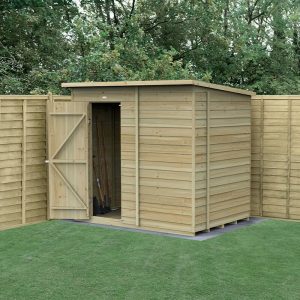 7' x 5' Forest 4Life 25yr Guarantee Overlap Pressure Treated Windowless Pent Wooden Shed (2.26m x 1.7m) by Buy Sheds Direct
