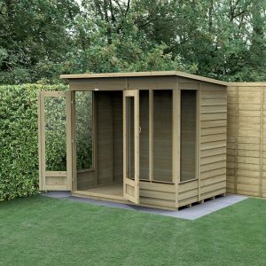 7' x 5' Forest 4Life 25yr Guarantee Double Door Pent Summer House (2.26m x 1.7m) by Buy Sheds Direct